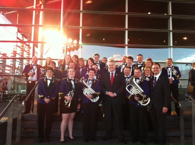 The steps of the Senedd with First Minister