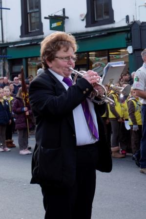 Principal Cornet, Diane Mogford, plays the Last Post